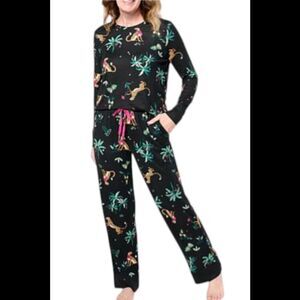 Comfort Code Women's Brushed Ultra 2-pc Top/Pant Holiday Set Black - Regular